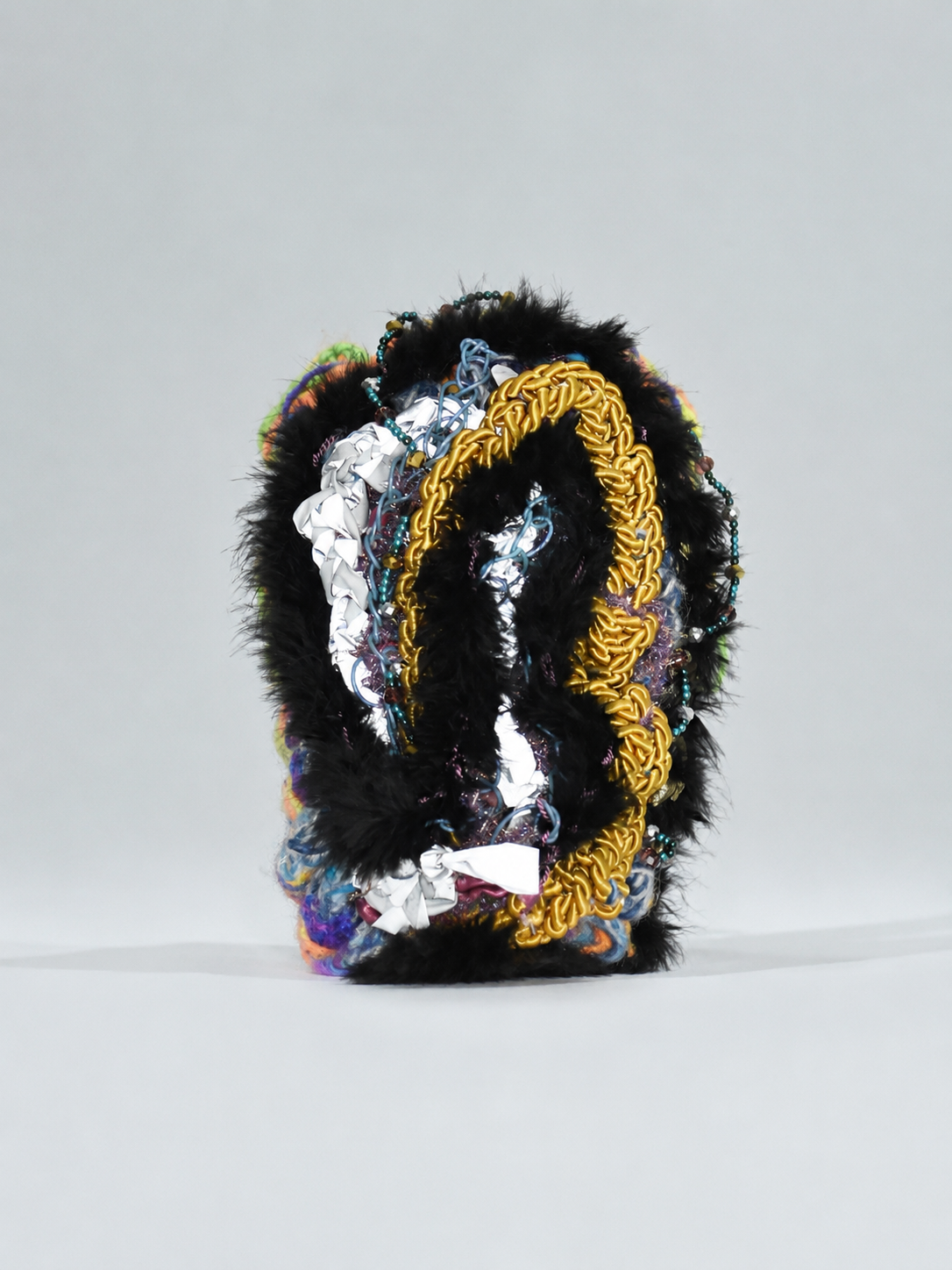HAND CROCHET BEADED CHAIN HOOD