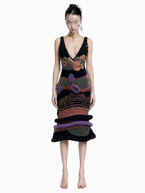 Cosmic Flora Hand-Knit Sculptural Dress
