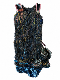 Look 1: Starforged Carapace (One-of-One Hand-Crocheted Metal Mixed-Media Couture Dress)