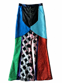 LOOK 7： Quantum Monarch (COSMIC CHEMIRA Metallic Leather Hooded Couture Jacket &amp; Wide Leg Trousers Set)
