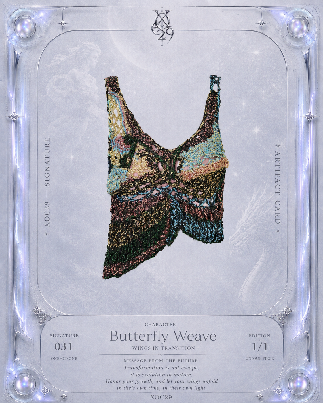 Butterfly Metallic Hand-Crocheted Tank