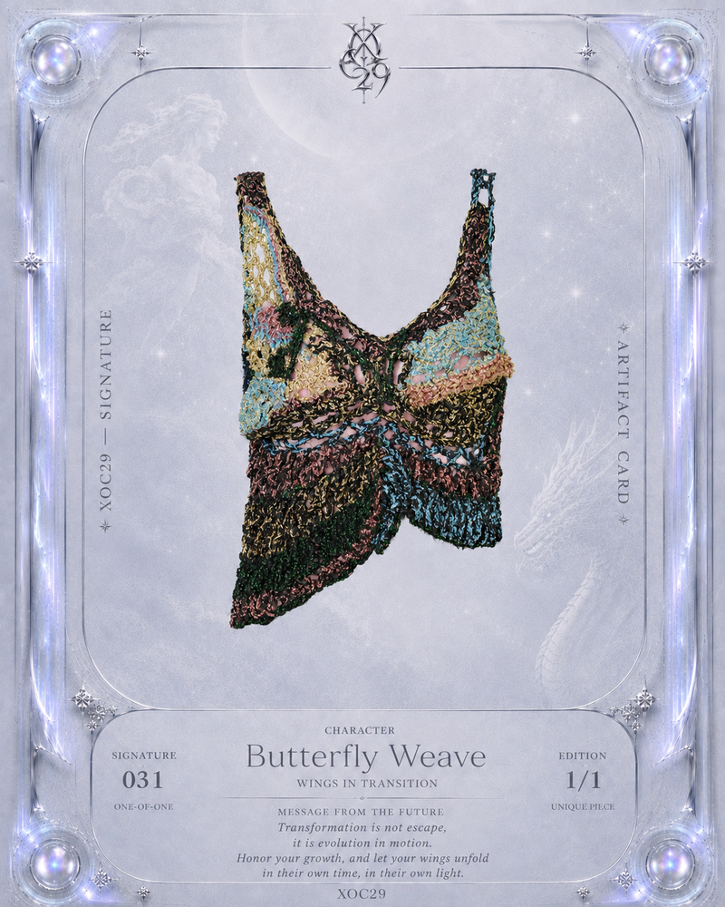 Butterfly Metallic Hand-Crocheted Tank