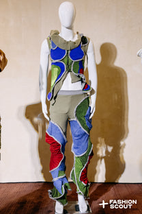 Circular Cut Deconstructed Jersey Vest (Matching Top)