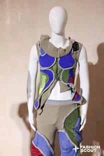 Circular Cut Deconstructed Jersey Vest (Matching Top)