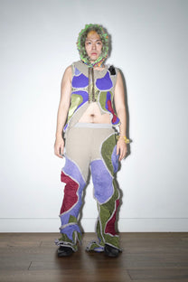 Circular Cut Deconstructed Jersey Trousers