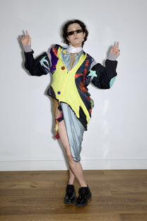 Cosmic Upcycled Jersey Layered Coat