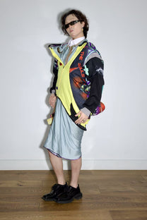 Cosmic Upcycled Jersey Layered Coat