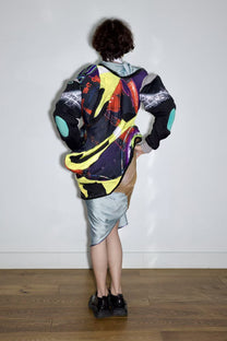 Cosmic Upcycled Jersey Layered Coat