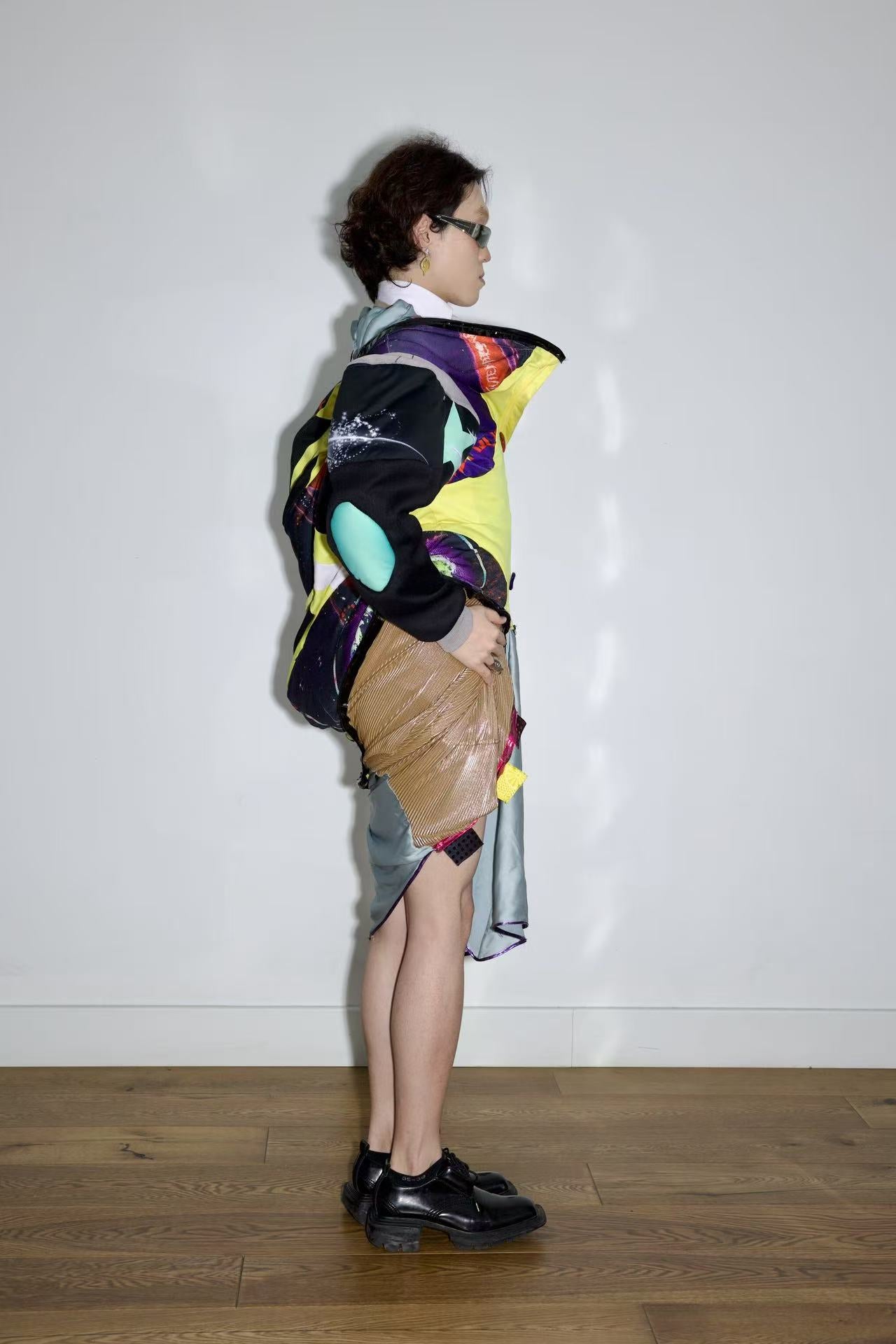 Cosmic Upcycled Jersey Layered Coat