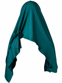 Robe en jersey de soie de luxe drapée jaune + bonnet foulard en jersey vert et cuir de soie