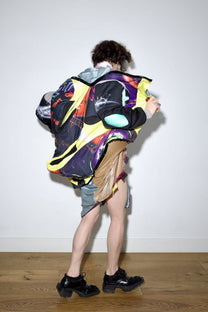 Cosmic Upcycled Jersey Layered Coat