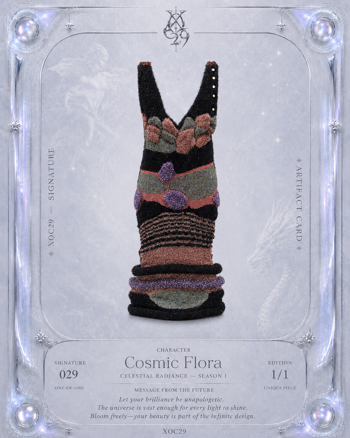 Cosmic Flora Hand-Knit Sculptural Dress
