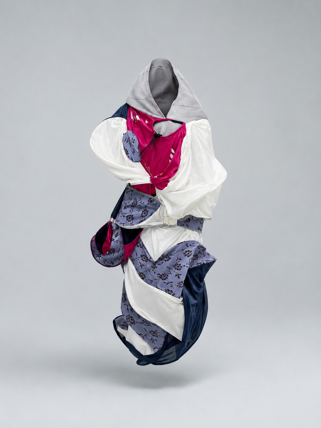Cosmic Collage Draped Jersey Dress