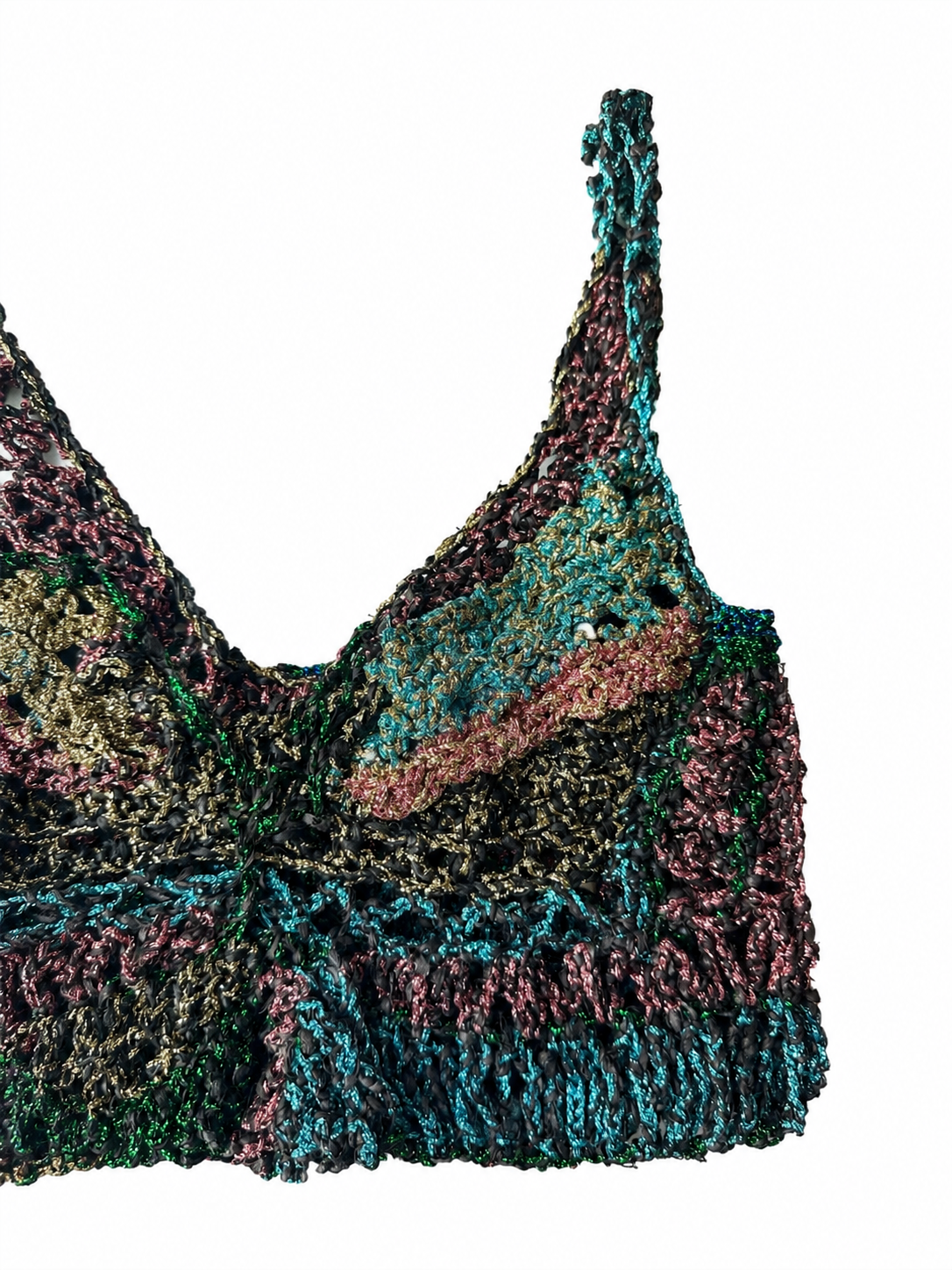 Butterfly Metallic Hand-Crocheted Tank