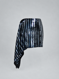 Asymmetric Stretch Sequin Skirt