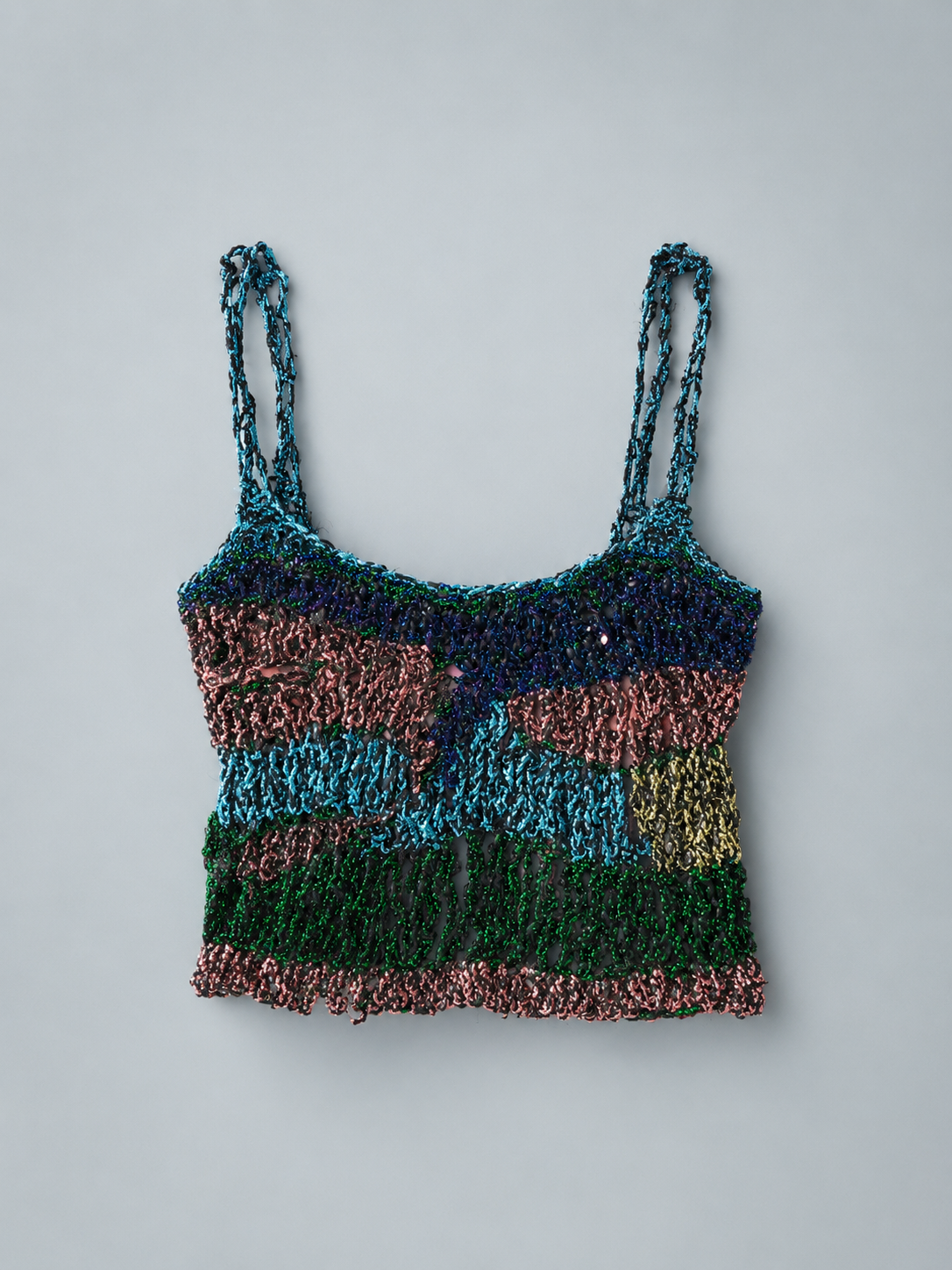 Butterfly Metallic Hand-Crocheted Tank
