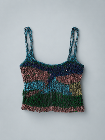 Butterfly Metallic Hand-Crocheted Tank