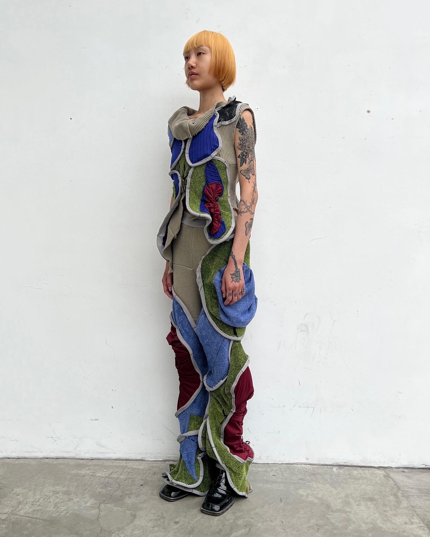 Circular Cut Deconstructed Jersey Vest (Matching Top)