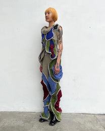 Circular Cut Deconstructed Jersey Vest (Matching Top)