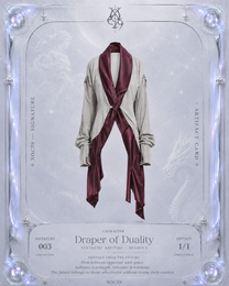 Draped Suede &amp; Satin Asymmetric Long Jacket