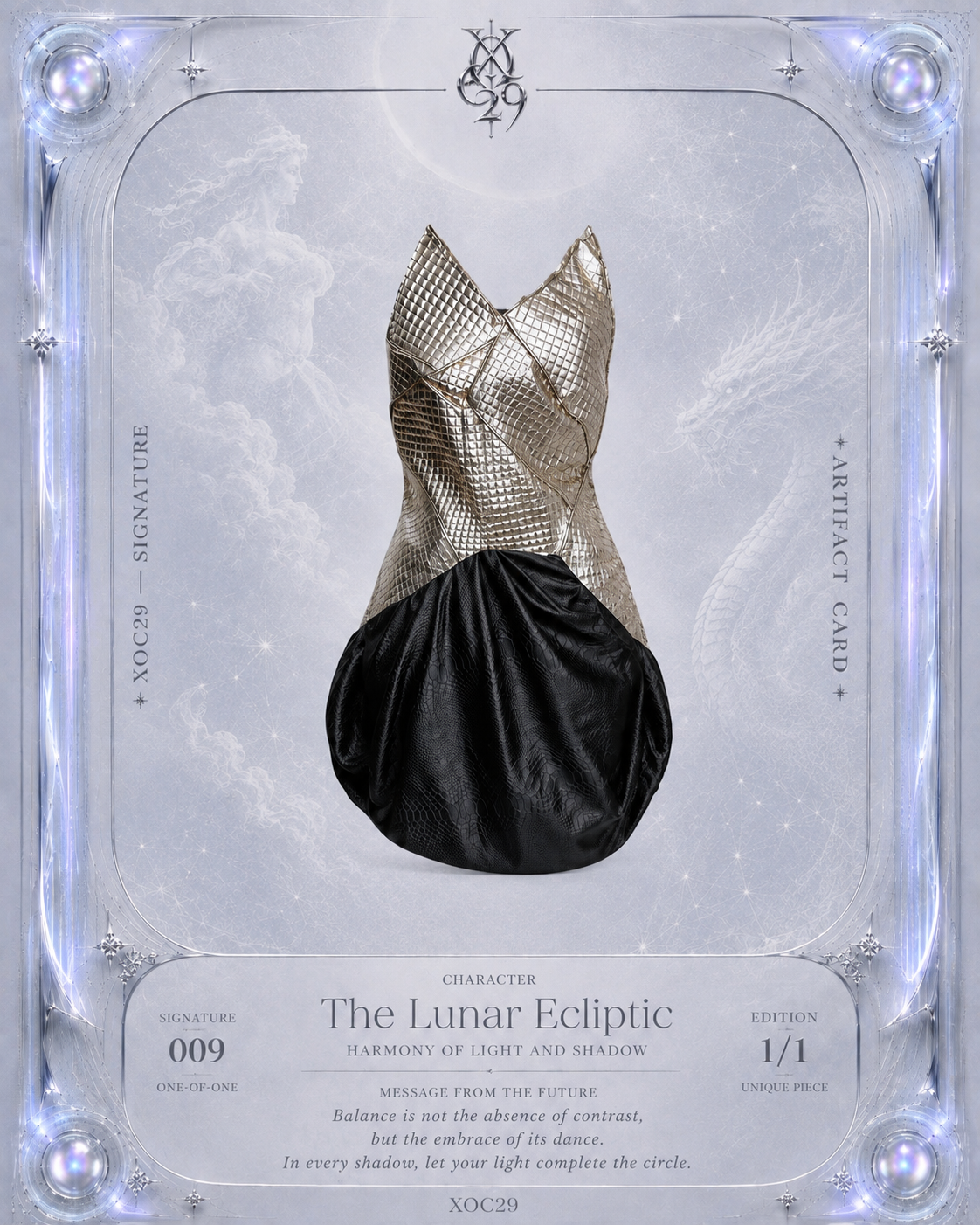 Geometric Metallic Draped Mini Dress