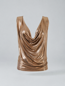 Metallic Draped Stretch Tank