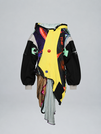 Cosmic Upcycled Jersey Layered Coat