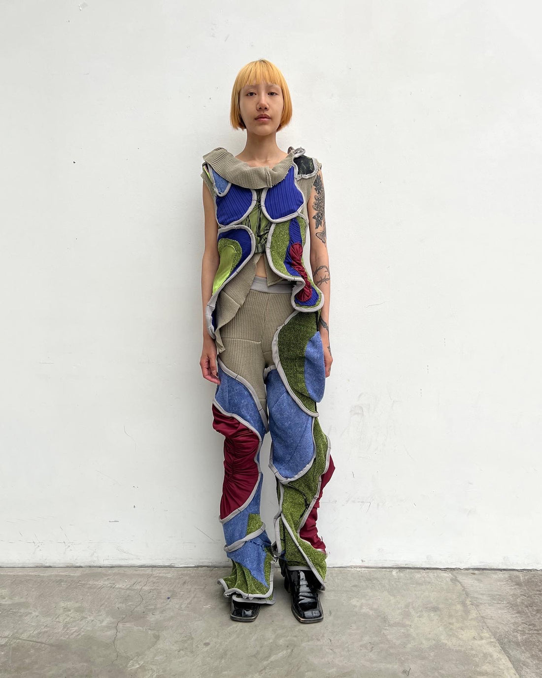 Circular Cut Deconstructed Jersey Vest (Matching Top)