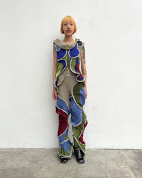 Circular Cut Deconstructed Jersey Vest (Matching Top)