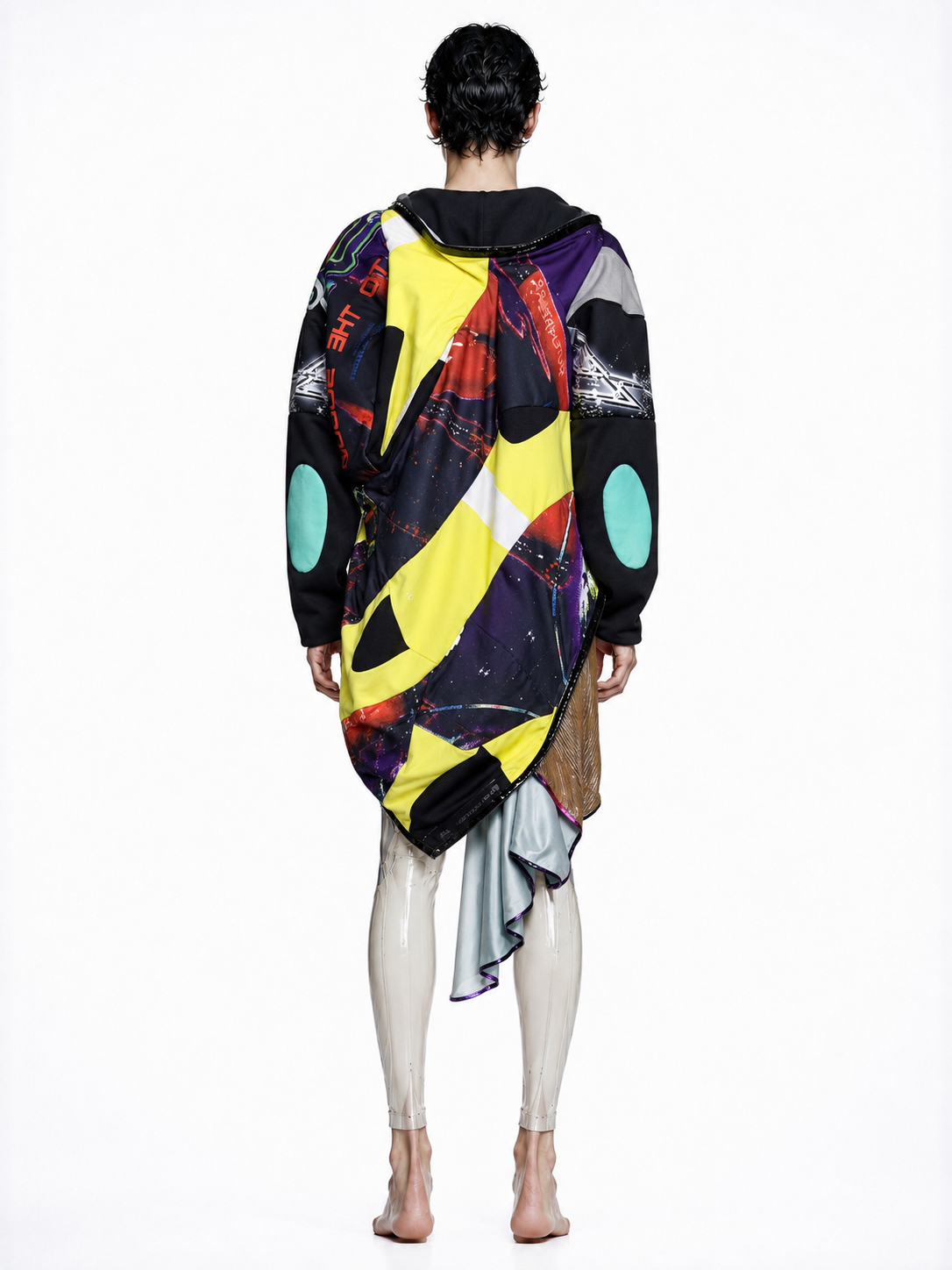 Cosmic Upcycled Jersey Layered Coat