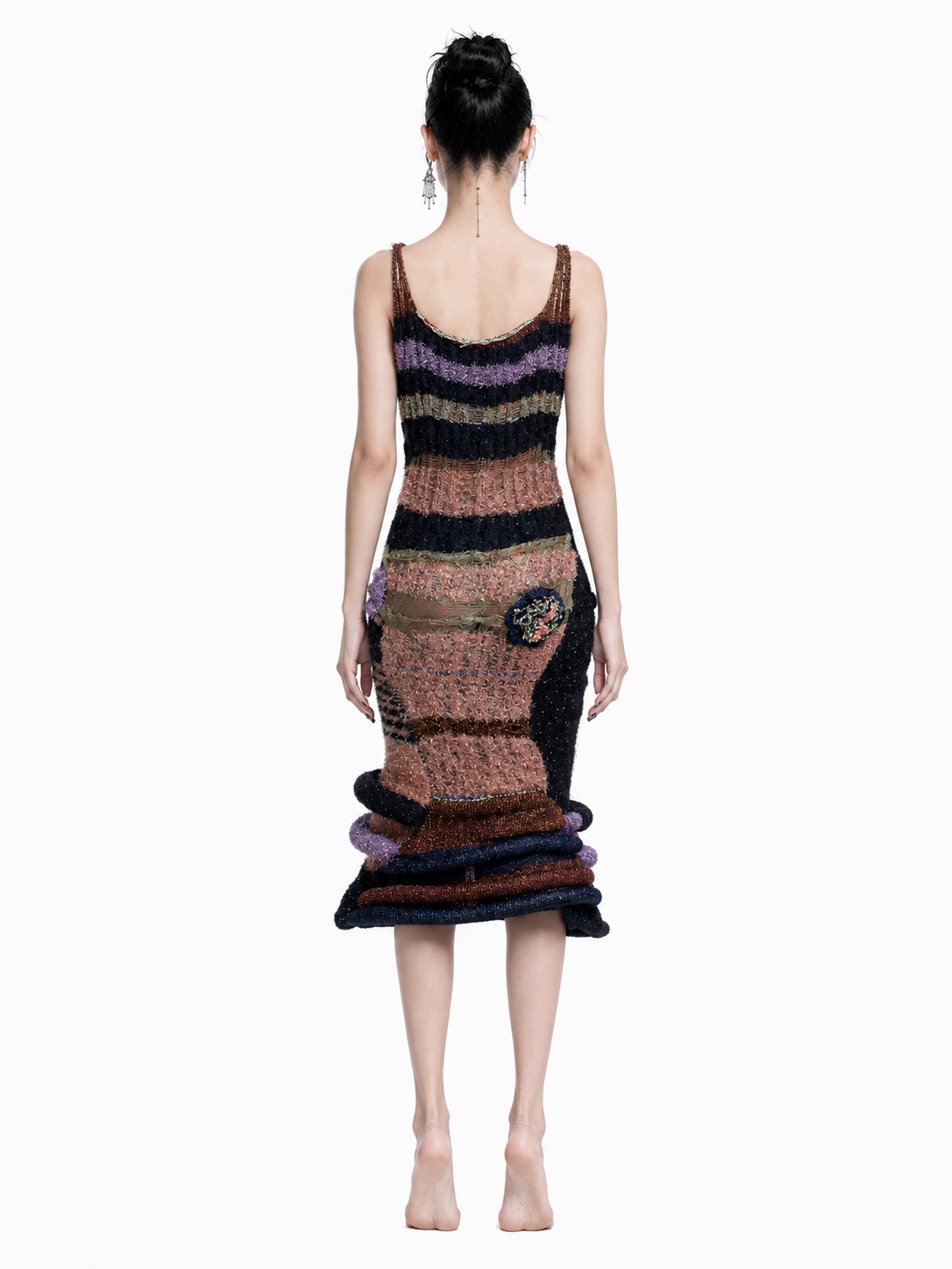 Cosmic Flora Hand-Knit Sculptural Dress