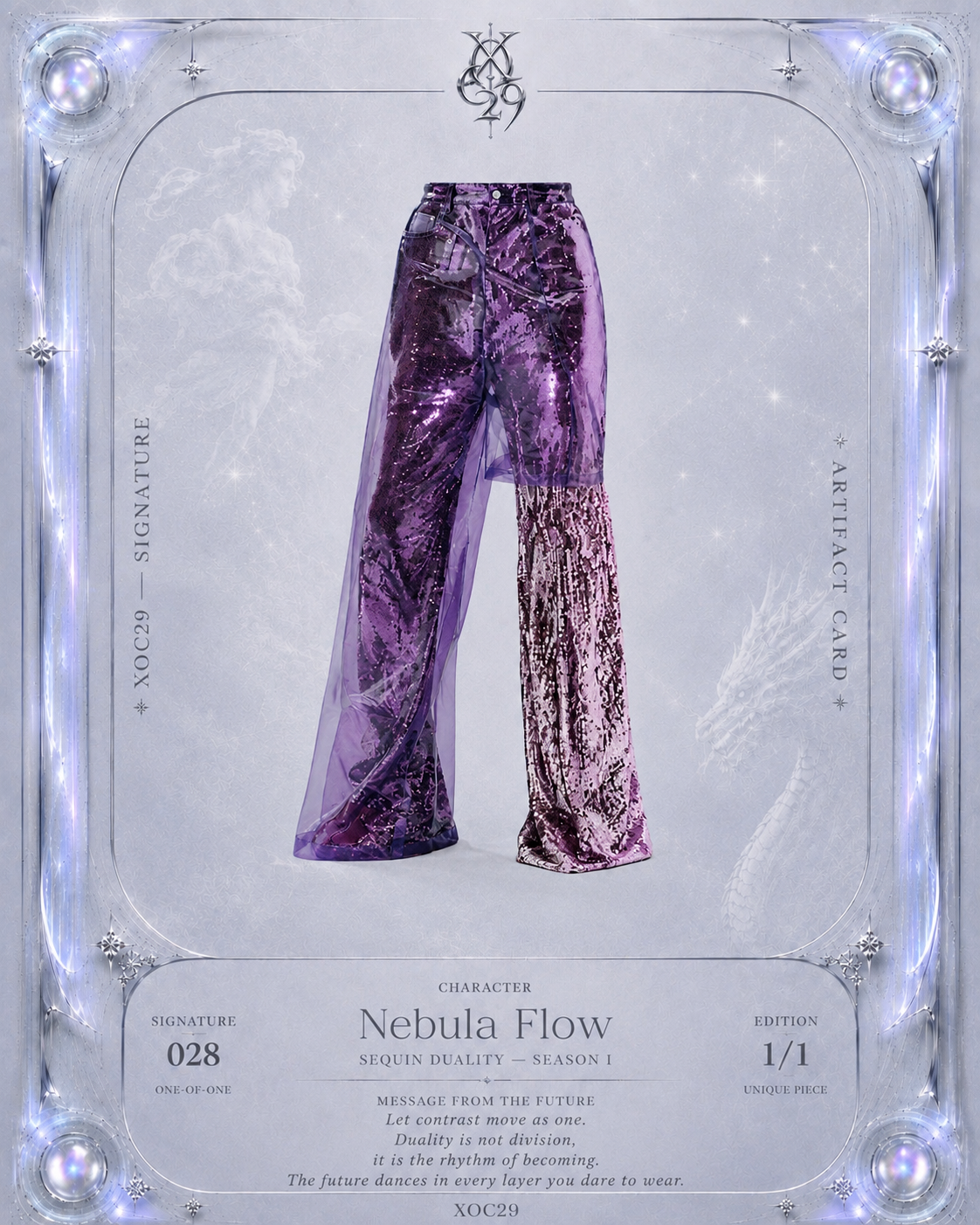 Double-Layer Sequin PVC Trousers
