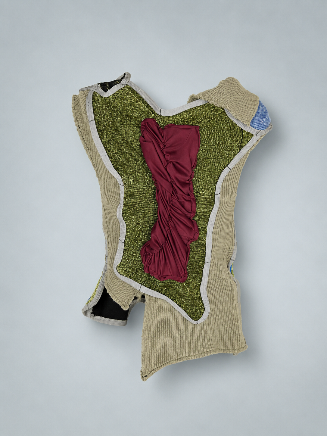 Irregular Sculptural Patchwork Knit Stretch Vest