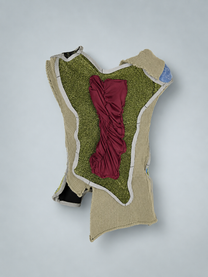 Irregular Sculptural Patchwork Knit Stretch Vest