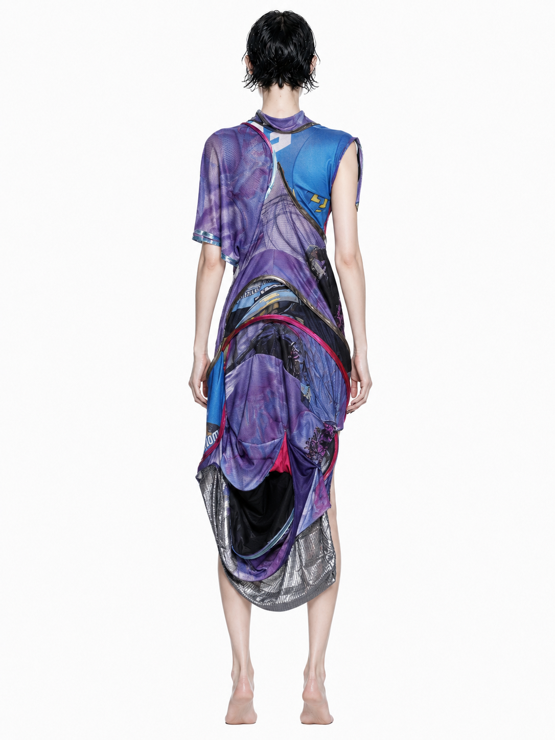 Orbit Collision Upcycled Spiral Dress