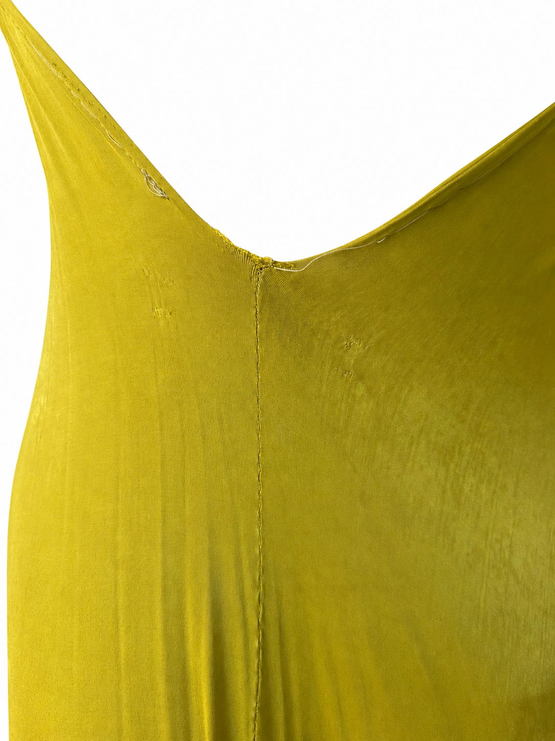 Robe en jersey de soie de luxe drapée jaune + bonnet foulard en jersey vert et cuir de soie