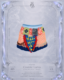 Cosmic Larva Hand-Crocheted Diamond Texture Shorts