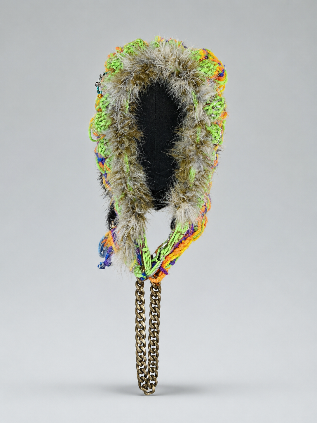 HAND CROCHET BEADED CHAIN HOOD