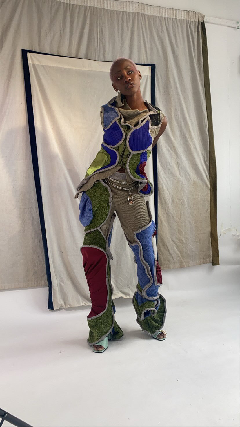 Circular Cut Deconstructed Jersey Vest (Matching Top)
