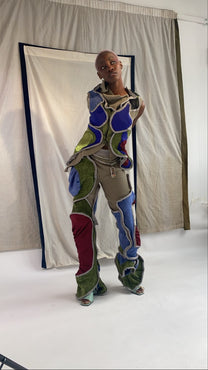 Circular Cut Deconstructed Jersey Vest (Matching Top)