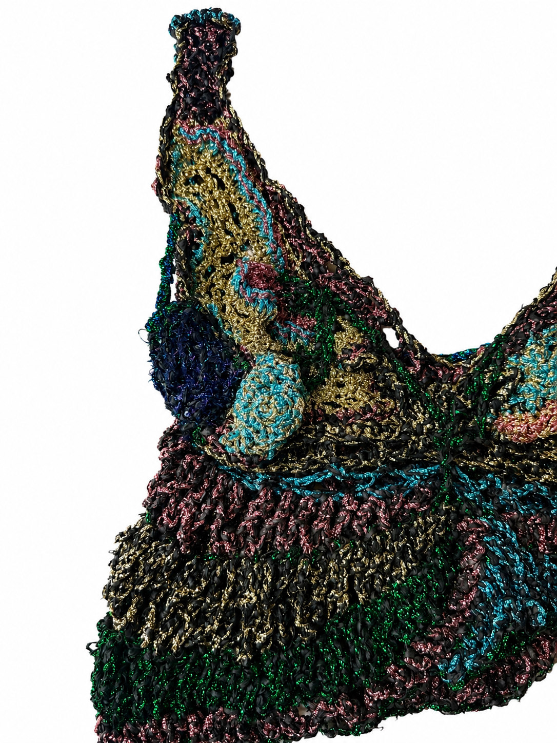 Butterfly Metallic Hand-Crocheted Tank