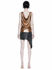 Asymmetric Stretch Sequin Skirt
