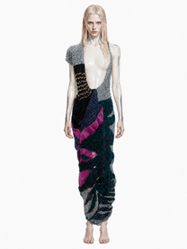 Look 3: Signal Seeker (One-of-One Asymmetric Butterfly-Inspired Hand-Knitted Couture Dress)
