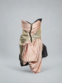 Geometric Metallic Draped Mini Dress