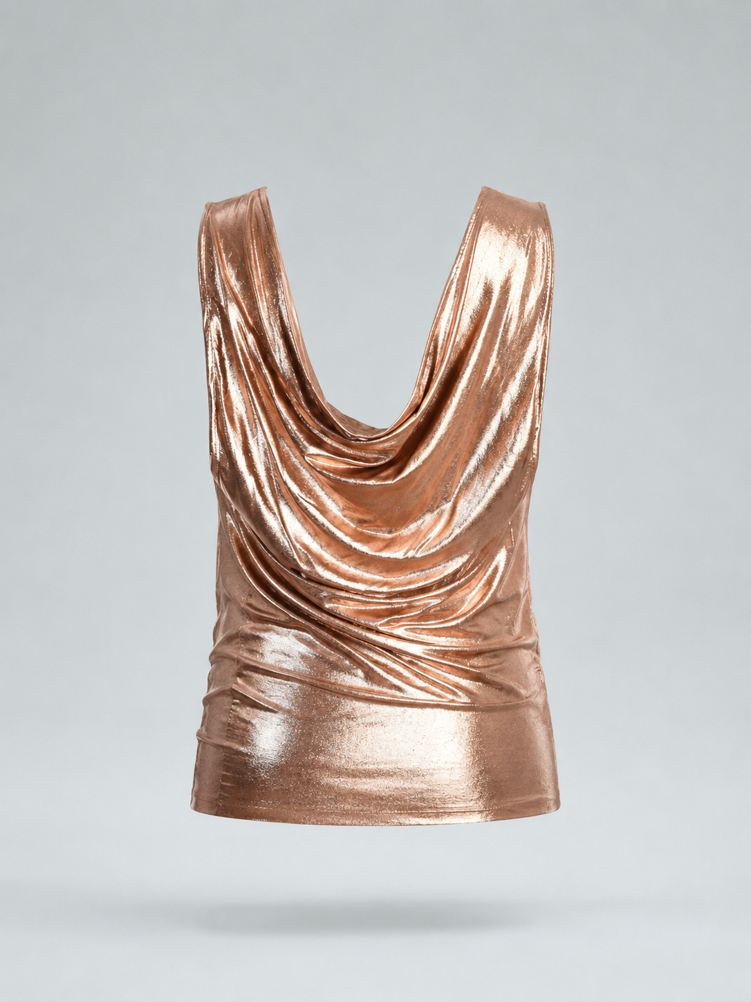 Metallic Draped Stretch Tank
