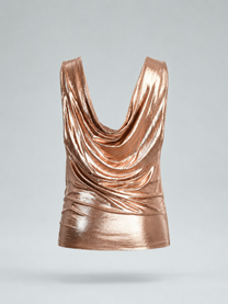 Metallic Draped Stretch Tank