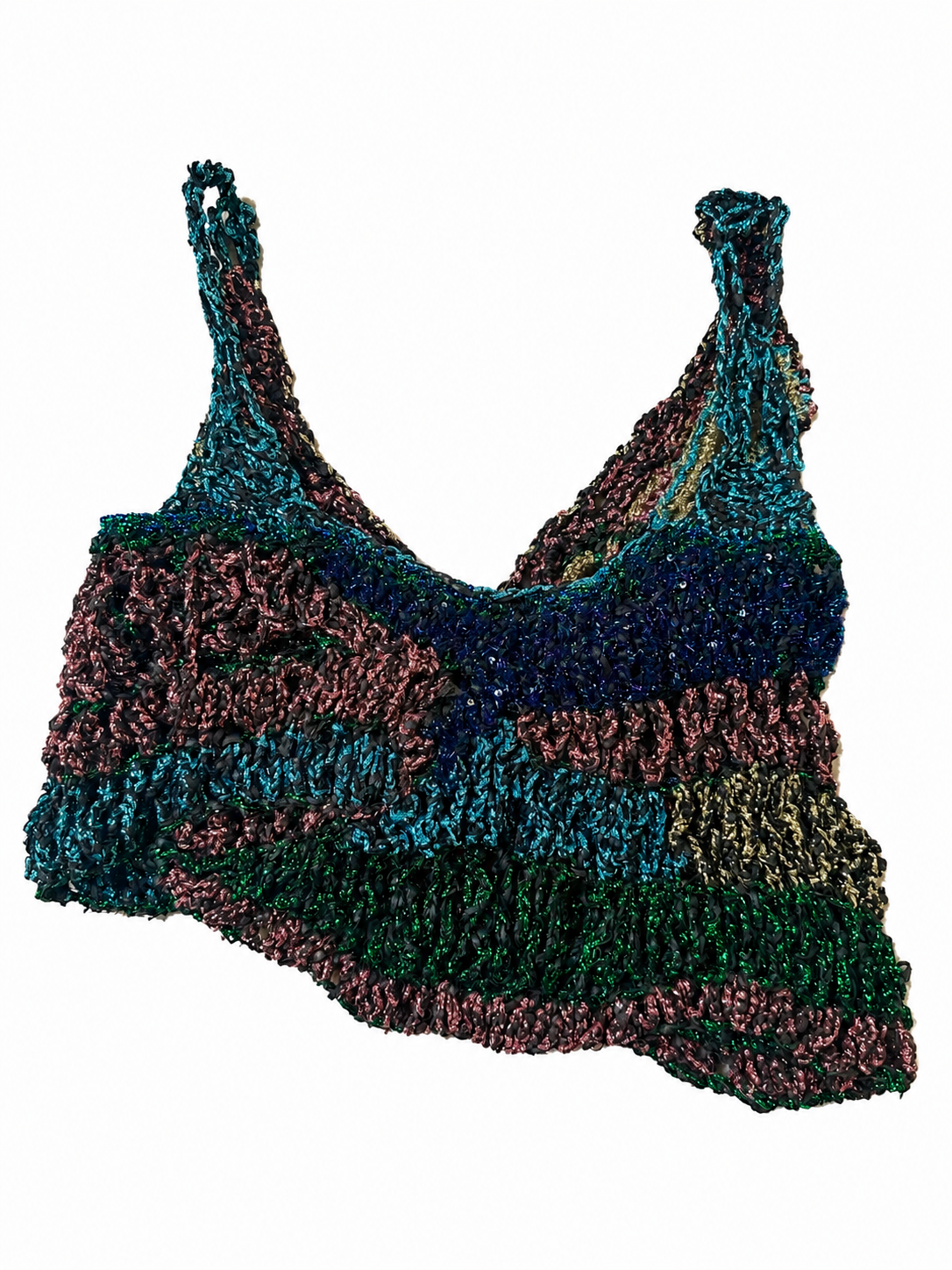 Butterfly Metallic Hand-Crocheted Tank