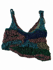 Butterfly Metallic Hand-Crocheted Tank
