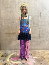 Double-Layer Sequin PVC Trousers