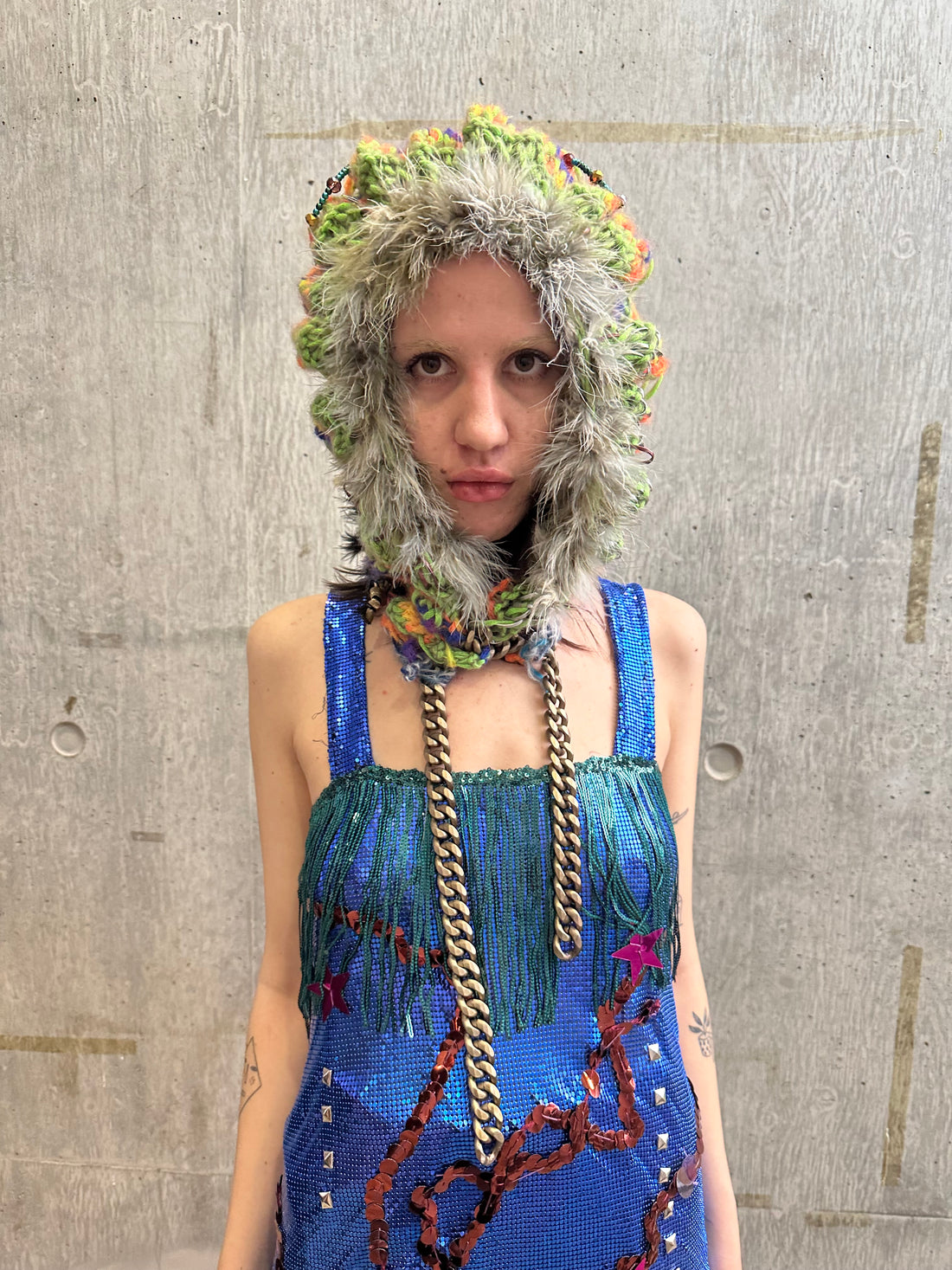 Cosmic Larva Crochet Hood